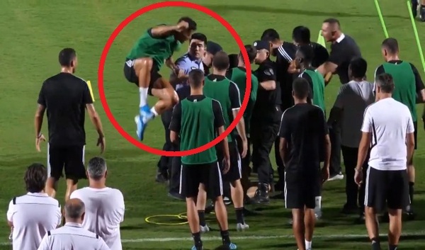 Cristiano Ronaldo 'ataca' a policía tras invasión de hincha [FOTOS]