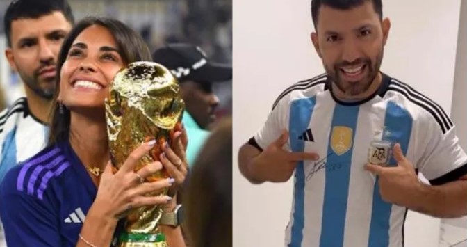 Antonella Roccuzzo y Kun Agüero podrían ser sancionados por tocar la Copa del Mundo