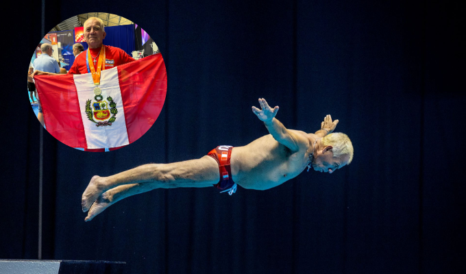 ¡Orgullo peruano! clavadista de 71 años ganó medalla de oro en campeonato mundial