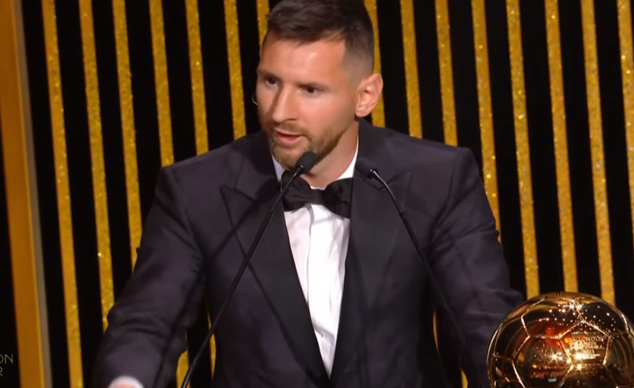 Lionel Messi wins the Ballon d'Or for the eighth time in 2023.