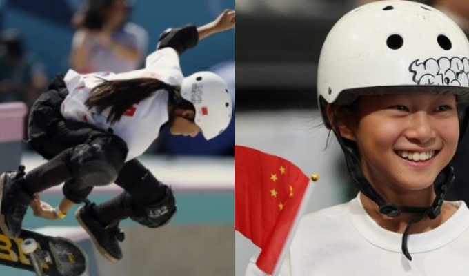 Haohao Zheng: la deportista más joven de los JJ.OO. París 2024 debutó en skateboarding