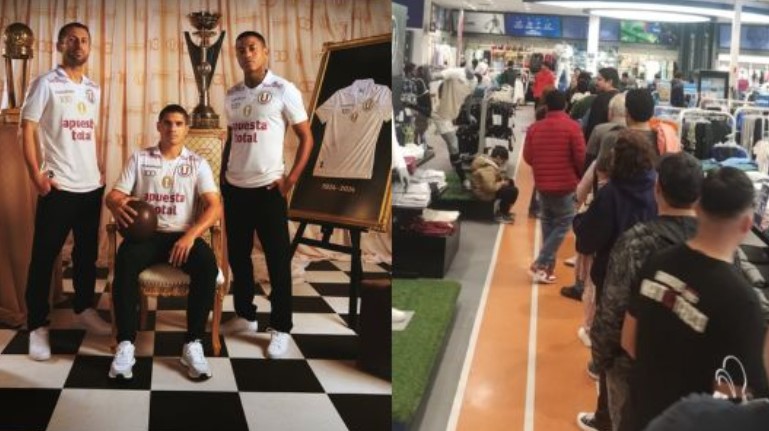 Hinchas de la ‘U’ hacen cola para comprar camiseta de los 100 años del club