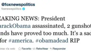 Hackers accedieron a cuenta Twitter de la televisora Fox News y anunciaron la muerte de Obama