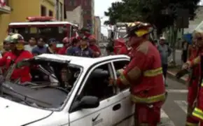 Once personas fueron heridas tras un violento accidente vehicular en el Cercado de Lima