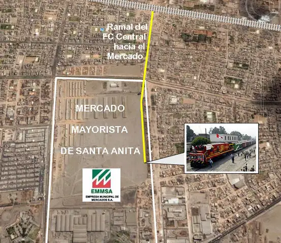 Empresa privada desea construir vía férrea que acceda al mercado de Santa Anita