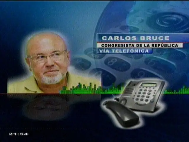 Congresista Carlos Bruce se decepcionó de Alejandro Toledo por su expulsión de Perú Posible