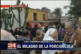 Tradicional evento de la porciúncula se realizó en iglesia del Rimac