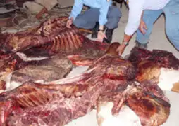 Policía Fiscal decomisó 400 kilos de carne de caballo en mercados de La Victoria