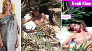 Captan a modelo Heidi Klum haciendo topless en playa española