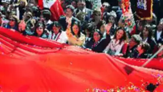 Por primera vez Primera Dama participó en Procesión de la Bandera en Tacna