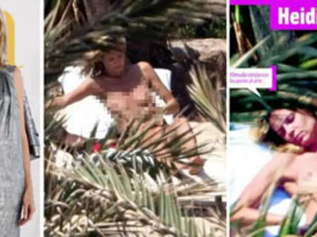 Captan a modelo Heidi Klum haciendo topless en playa española