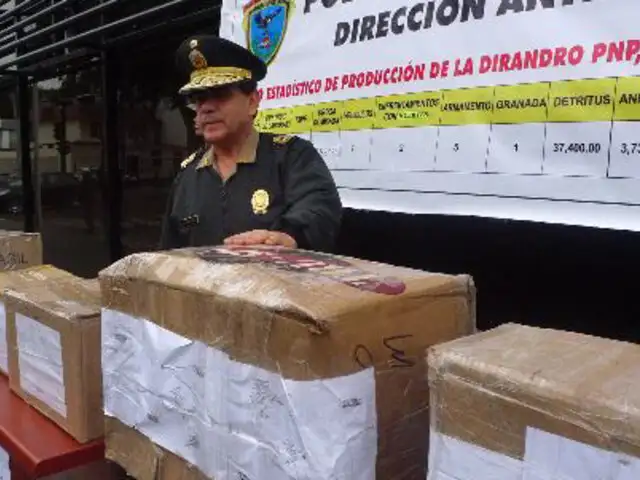 Policía presentó 530 kilos de droga incautada en Lima y Ayacucho