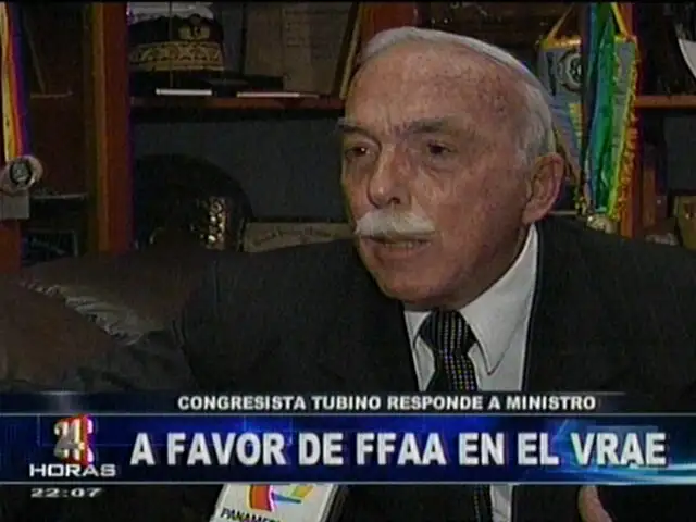 Congresista de Fuerza 2011 Carlos Tubino criticó la política del Gobierno en el VRAE