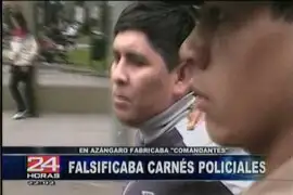 Falsificador de identificaciones policiales fue detenido en el jirón Azangaro