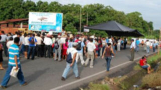 Pobladores de Yurimaguas bloquean carretera pidiendo mesa de diálogo