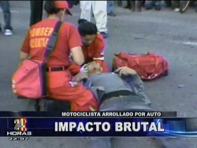 Joven motociclista fue atropellado en San Isidro