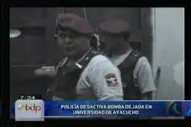 Policía logra desactivar bomba dejada en Universidad de Ayacucho