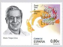 Presentan en España sello postal del Nóbel Mario Vargas Llosa
