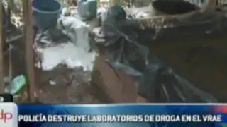 Policía logra destruir laboratorios de droga en el VRAE 