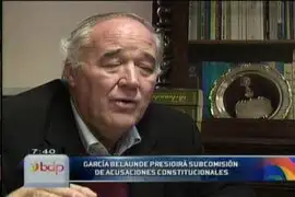 García Belaunde será el presidente de la subcomisión de acusaciones constitucionales 