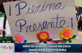 Niños de Huari se manifiestan rechazando la violencia 