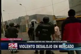 Desalojaron a comerciantes de su lugar de trabajo en Los Olivos