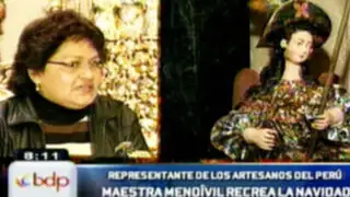 Maestra plástica Juana Mendívil recrea la Navidad en nuestro país 