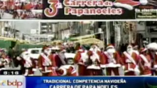 Huancayo: Tradicional carrera pedestre navideña de papanoeles 