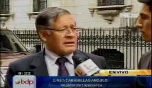 Autoridades de Cajamarca llegan a la PCM para reunirse con premier Valdés