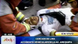 Cercado de Lima: Accidente vehicular deja un herido en la avenida Arequipa