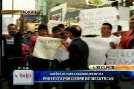 Dueños y comerciantes del boulevard de los Olivos protestan por el cierre de discotecas
