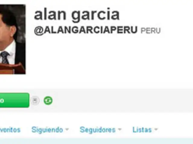 Ex mandatario Alan García terminó por unirse a la red social Twitter