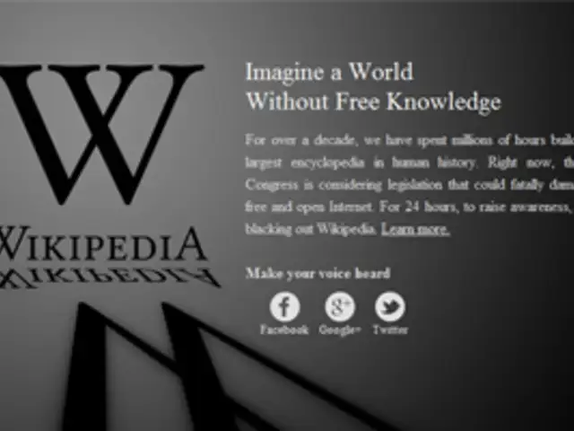 Wikipedia 'apaga' su web contra la ley SOPA