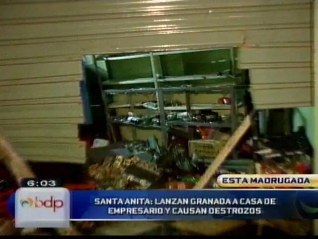 Granada lanzada a casa de empresario en Santa Anita causa serios destrozos