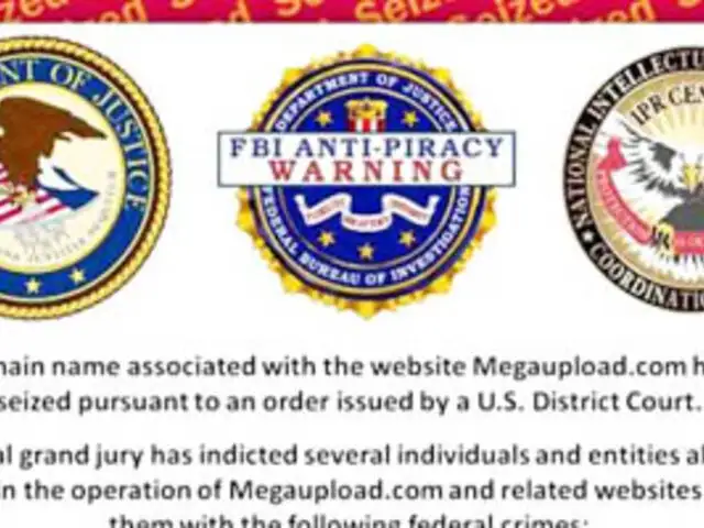 El FBI ha colocado su escudo en el sitio de Megaupload