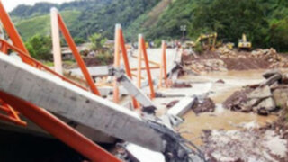 San Martín: puente que iba a ser inaugurado se desploma y deja tres heridos 