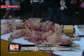 Incautan una tonelada de pollo en estado de putrefacción en mercado de La Victoria