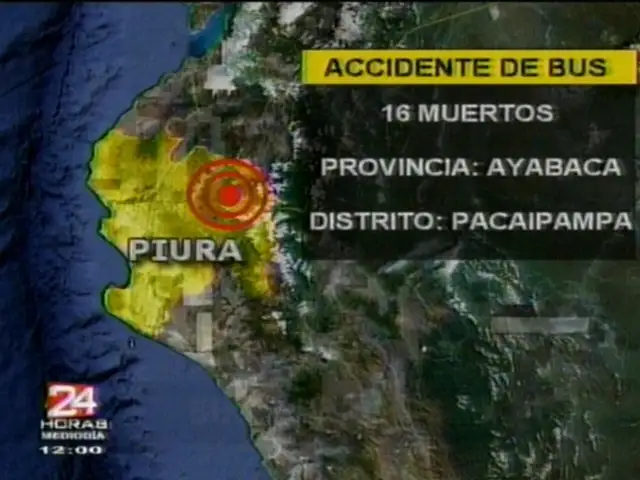 Al menos 16 muertos y 30 heridos deja volcadura de un bus en Piura