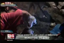 Mineros atrapados en socavón estallan de júbilo cuando llegan los rescatistas 