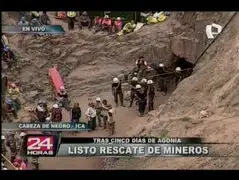 Crónica: mineros sobreviven por quinto día en socavón Cabeza de Negro