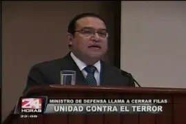 Ministro Otárola llama a la “unidad para luchar contra el terror”