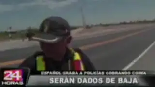VIDEO: policía pide coima a motociclista español en plena carretera