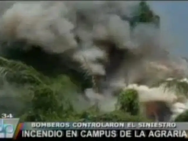 VIDEO: bomberos controlan incendio en la Universidad Agraria La Molina