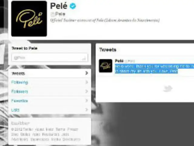 Pelé estrena cuenta en Twitter y supera los 100 mil seguidores