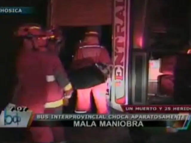 Chosica: volcadura de ómnibus deja un muerto y 25 heridos 