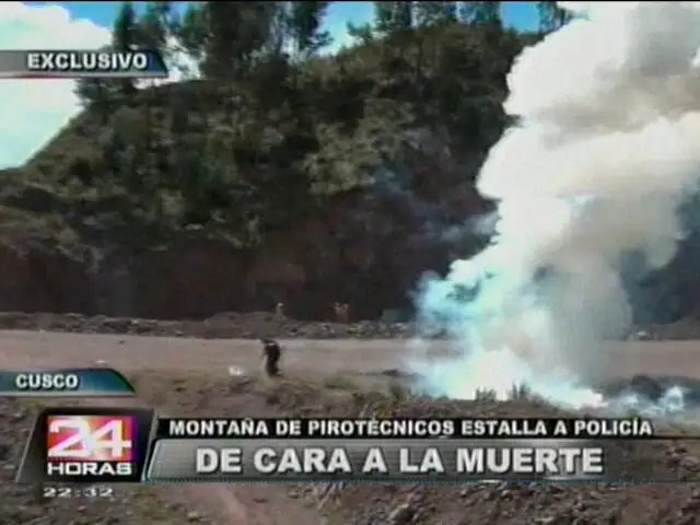 Policía terminó quemado tras incinerar pirotécnicos en Cusco
