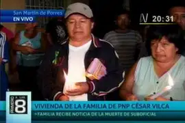 Familia de suboficial Vilca realizaba vigilia al momento de la fatal noticia