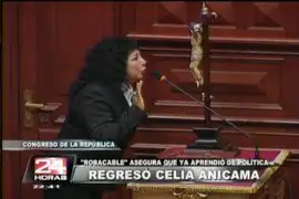 Celia Anicama retornó al Parlamento