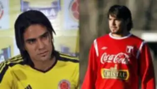 Radamel Falcao y el ‘Loco’ Vargas calientan el Perú-Colombia