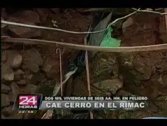 Familias salvan de morir tras derrumbe de cerro en el Rímac